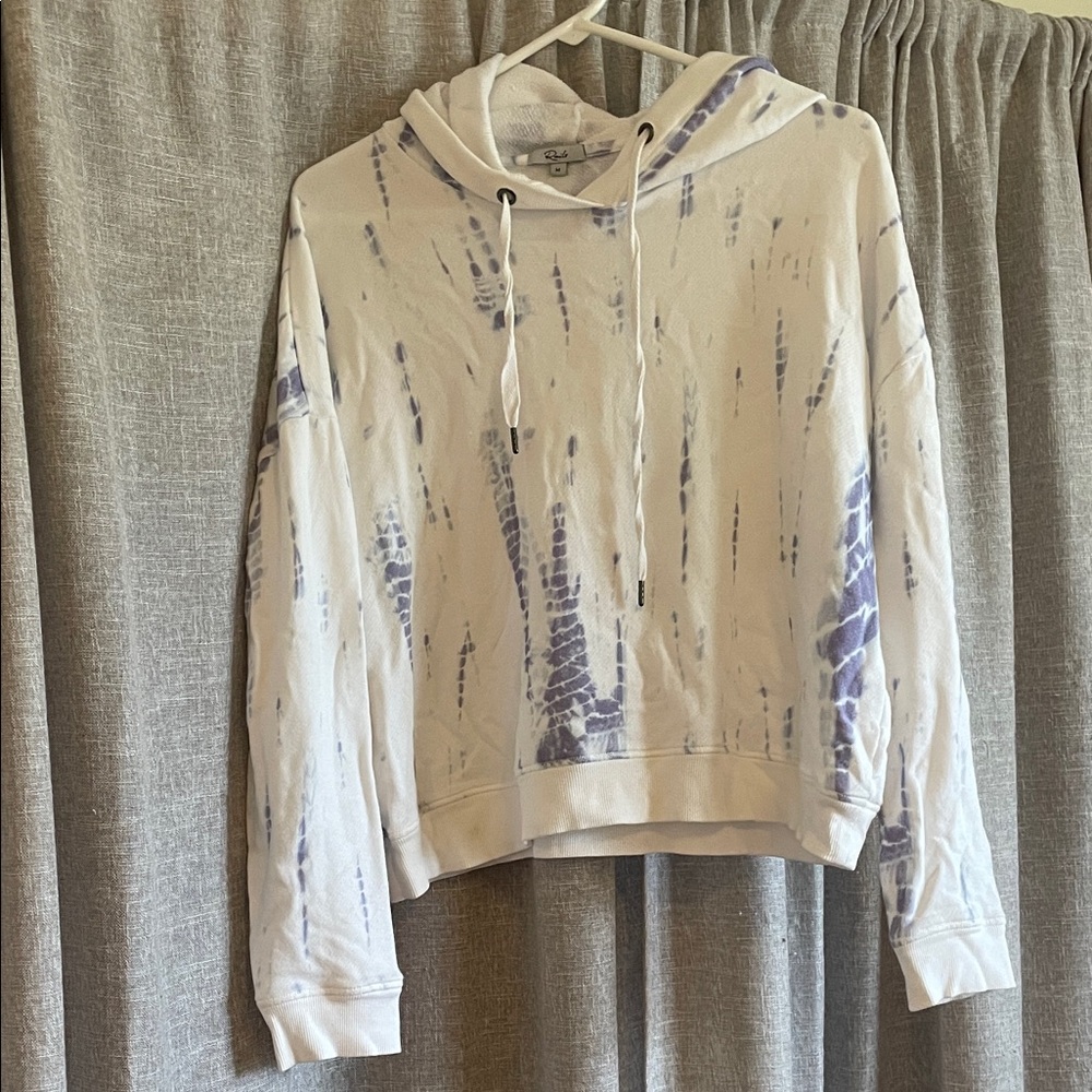 Rails White Hoodie with Lavender Tie-Dye Accents